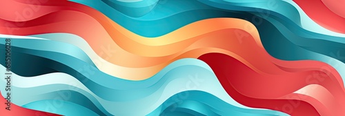 wavy seamless pattern with colored colorful waves on multicolored background © alexkoral