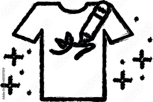 Fame t-shirt autograph vector icon in grunge style