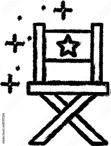 Fame chair vector icon in grunge style