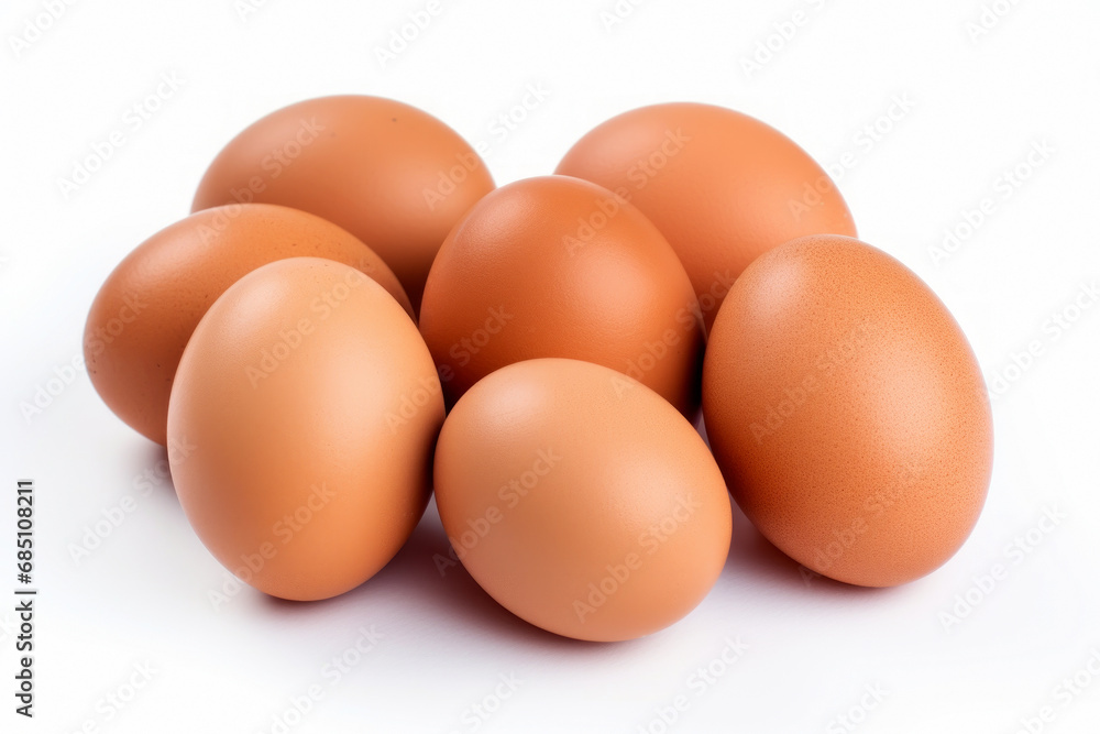 Huevos de gallina frescos en fondo blanco. Huevos de gallina frescos en fondo blanco.