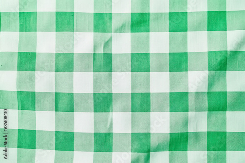 Fondo de tela de cuadros estilo mantel de color verde.