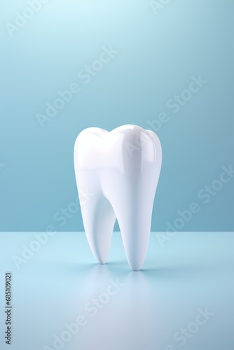 Tooth on a blue background. Concept Dentistry.