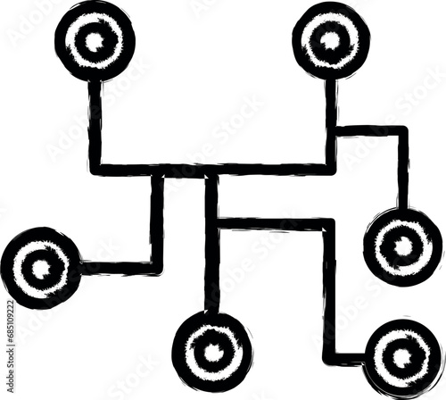 Route vector icon in grunge style