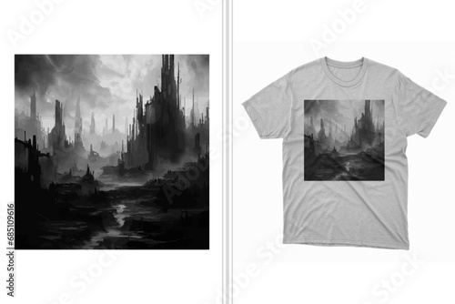 dystopian dreams t-shirt design and artwork, custom tee, men's casual wear
