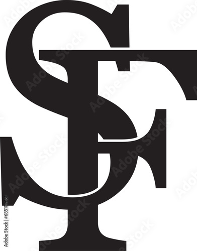 SF letter logo modern design