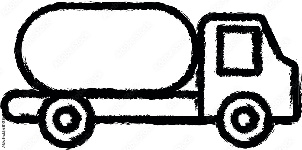 Tank wagon vector icon in grunge style Tank wagon vector icon in grunge style