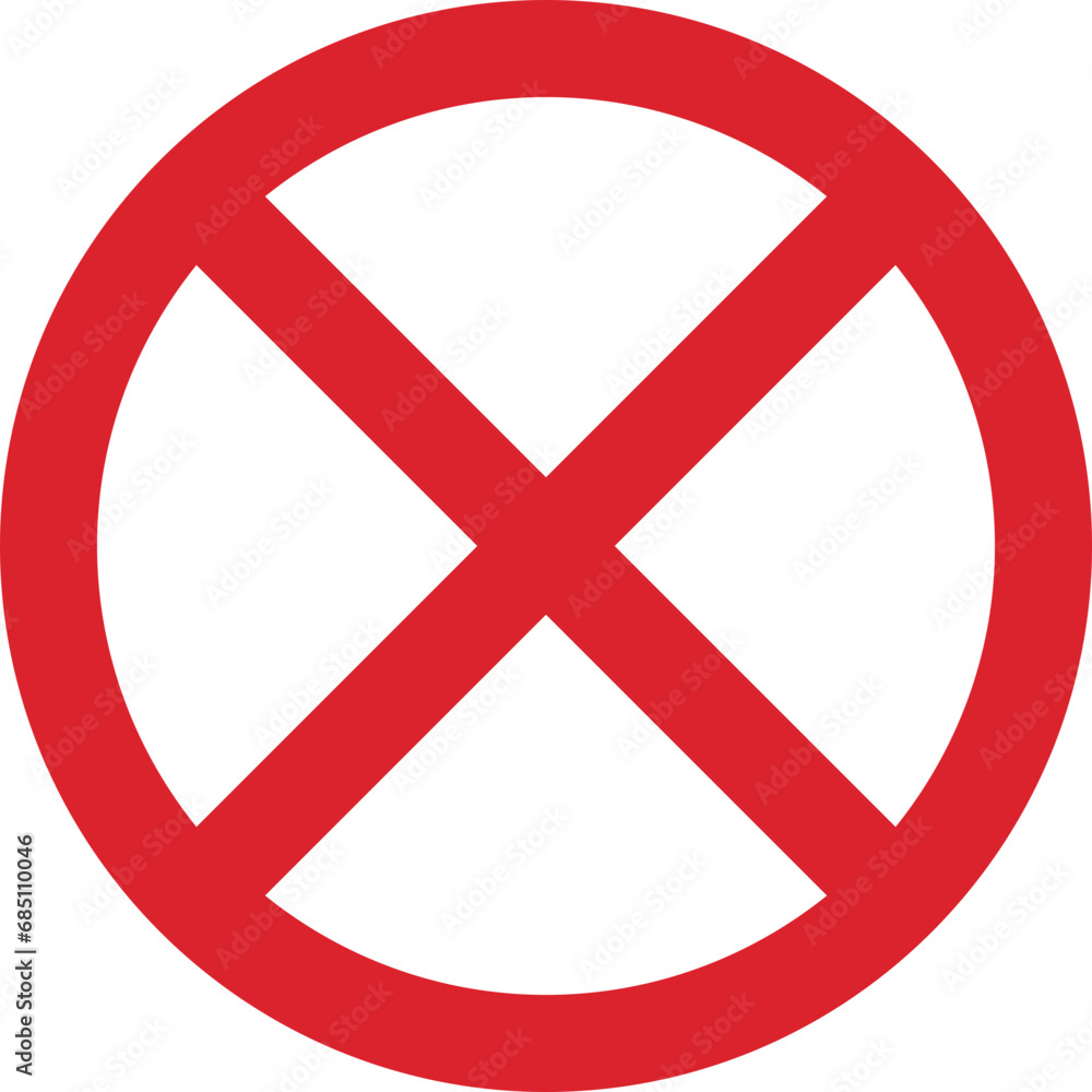 Set of close icon vector sign. Stop road prohibition sign isolated on white. Set of close icon vector sign. Stop road prohibition sign isolated on white.