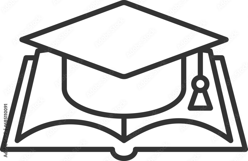 Education icon vector illustartion. College cap or graduate hat symbol. Student degree sign.