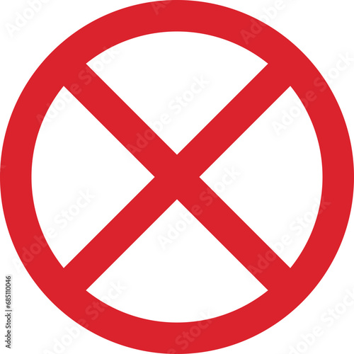 Set of close icon vector sign. Stop road prohibition sign isolated on white.