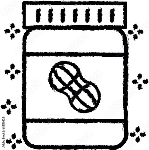 Label peanuts butter vector icon in grunge style