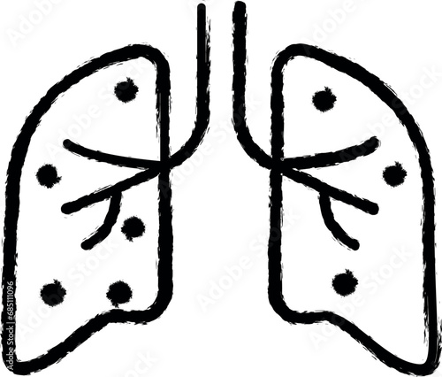 health, bronchitis, cancer, disease, lung vector icon in grunge style