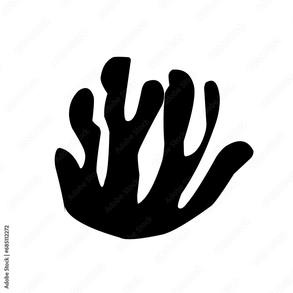 sea corals and seaweed black silhouette sea corals and seaweed black silhouette
