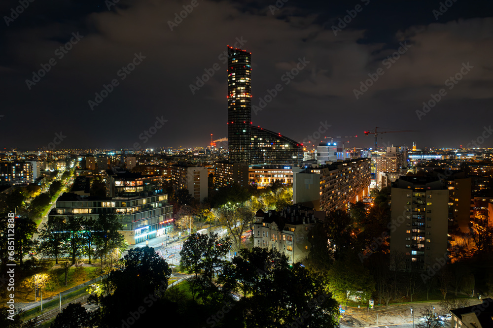 Fototapeta premium Miasto Wroclaw nocą
