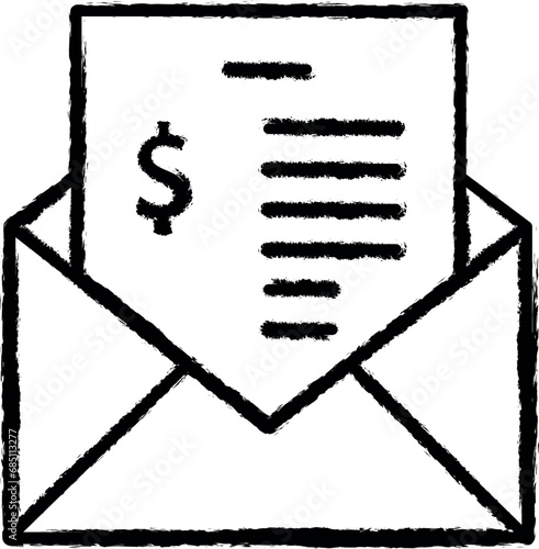 pay slip, contract, degree vector icon in grunge style