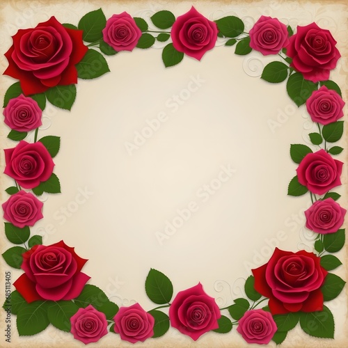 English paper background  rose in the center