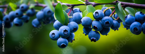 blueberries ripe on the branch.Generative AI