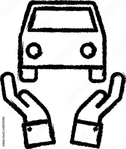 hand, car, insurance vector icon in grunge style © Gunay