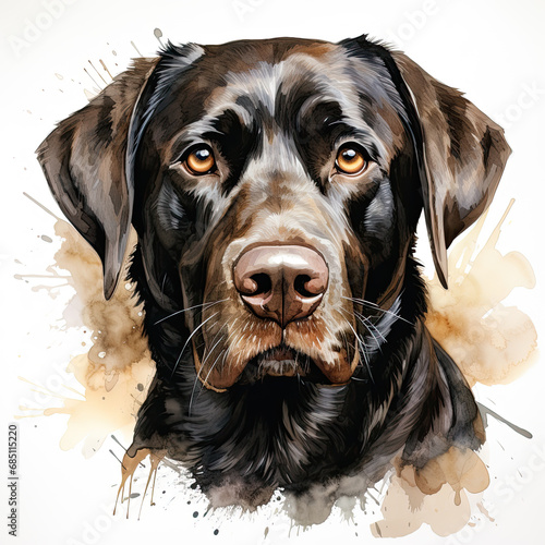watercolor Labrador Retriever clipart, Generative Ai