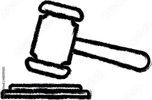 the court's decision line vector icon in grunge style