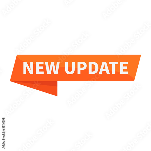 New Update In Orange Rectangle Ribbon Parallelogram Shape For Upgrade Information Business Social Media Marketing
