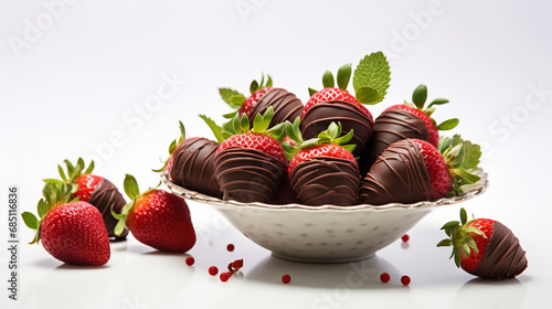 delicious and juicy strawberries in chocolate.Generative AI photo
