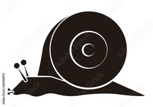 Icono de caracol en blanco y negro Icono de moluscos. Icono de invertebrados