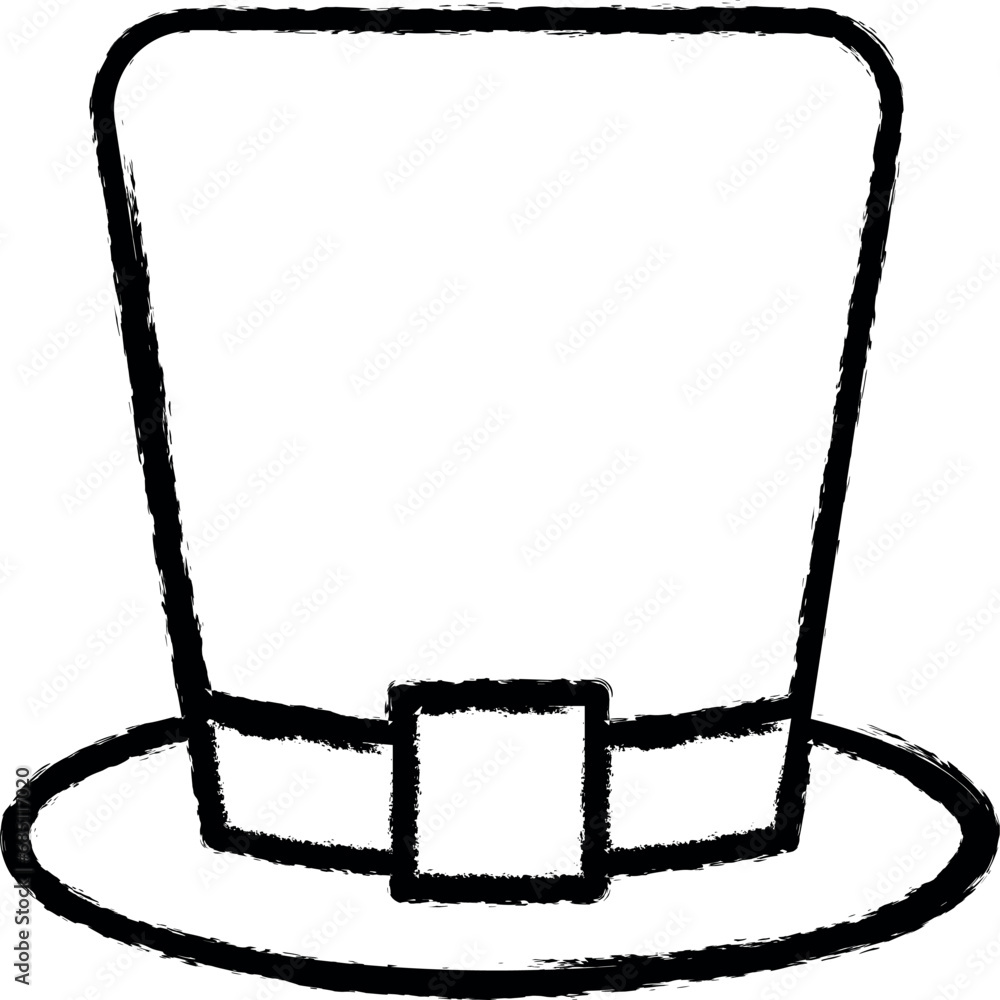 hat, pilgrim, Ireland, saint Patrick vector icon in grunge style