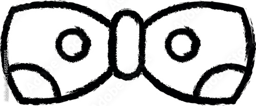 bow tie, necktie, Ireland vector icon in grunge style