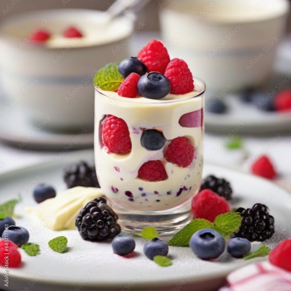 yogurt and berries yogurt and berries