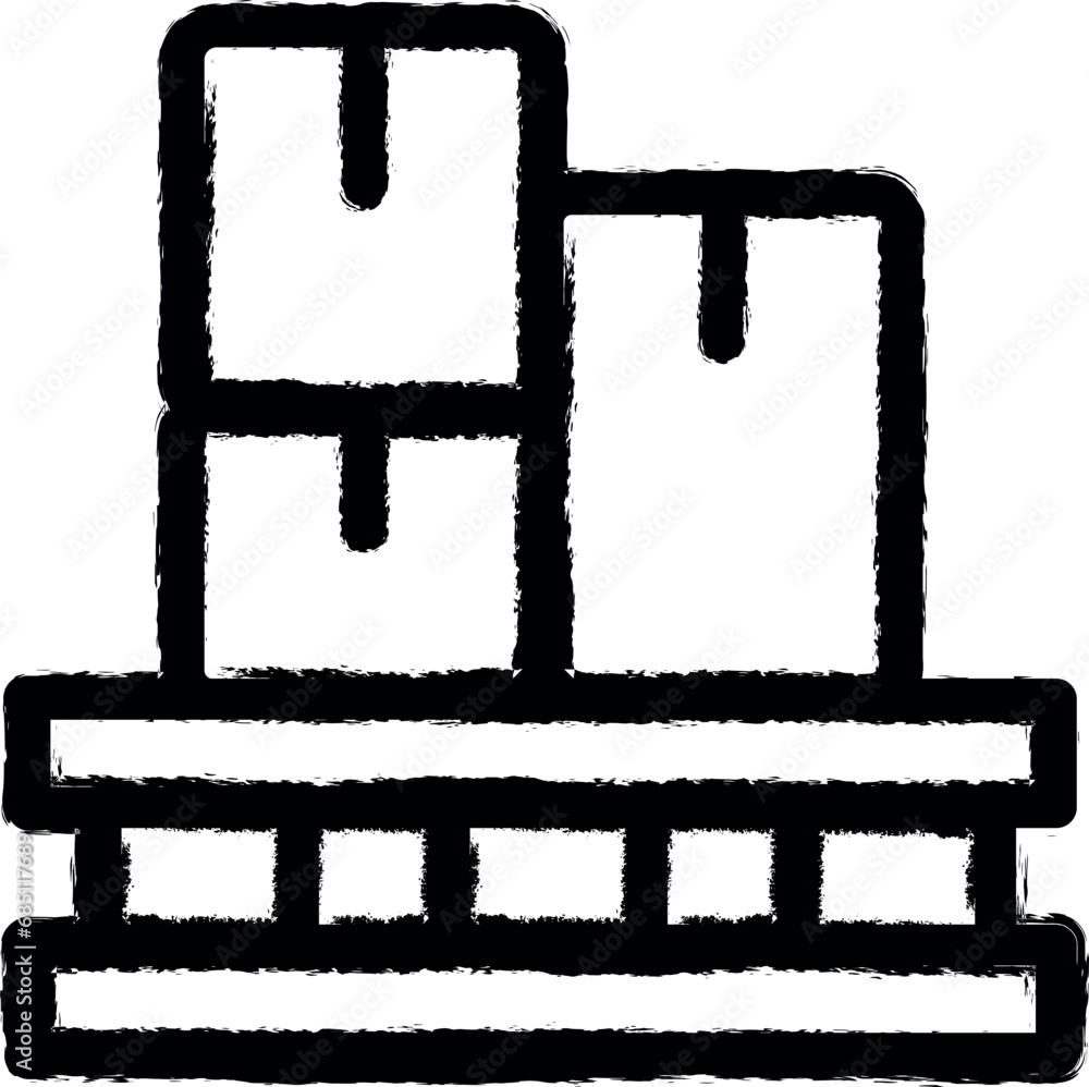 Stock, manufacturing vector icon in grunge style Stock, manufacturing vector icon in grunge style