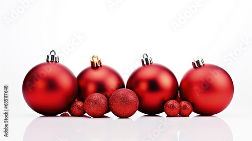 Christmas decorations on a white background, white space fot text