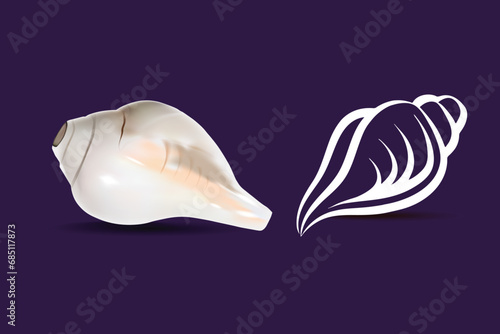 Hindusim conch shell vector design