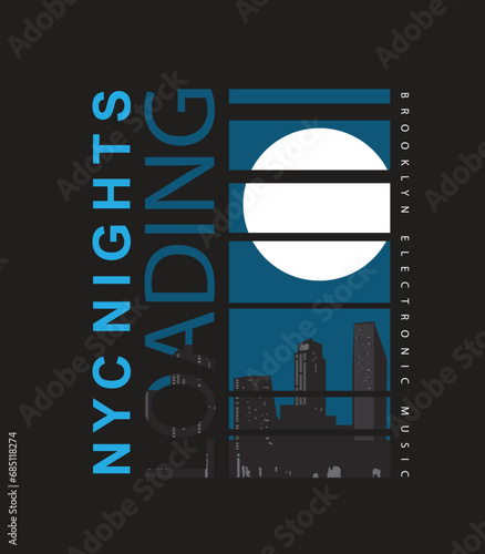 Typographic vector illustration of new york city theme.t shirt graphics