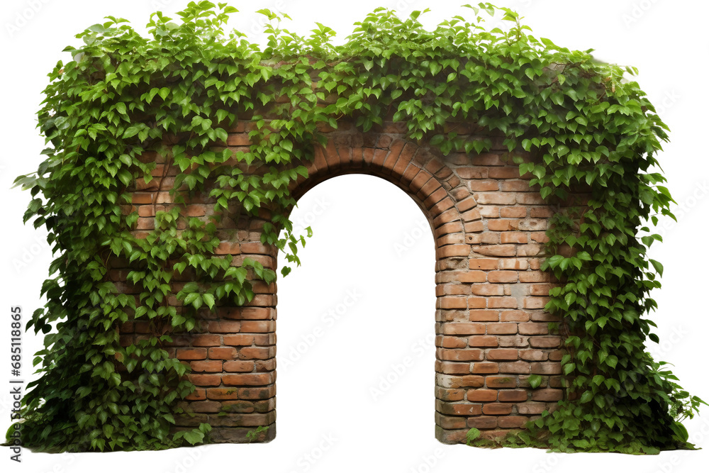 Brick Wall Concealed Entry on a transparent background - obrazy, fototapety, plakaty 