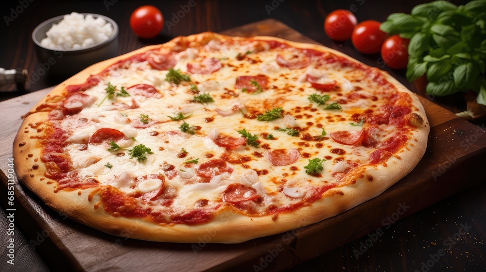 cheese lunch pizza food classic illustration pepperoni crust, oven sauce, dough slice cheese lunch pizza food classic