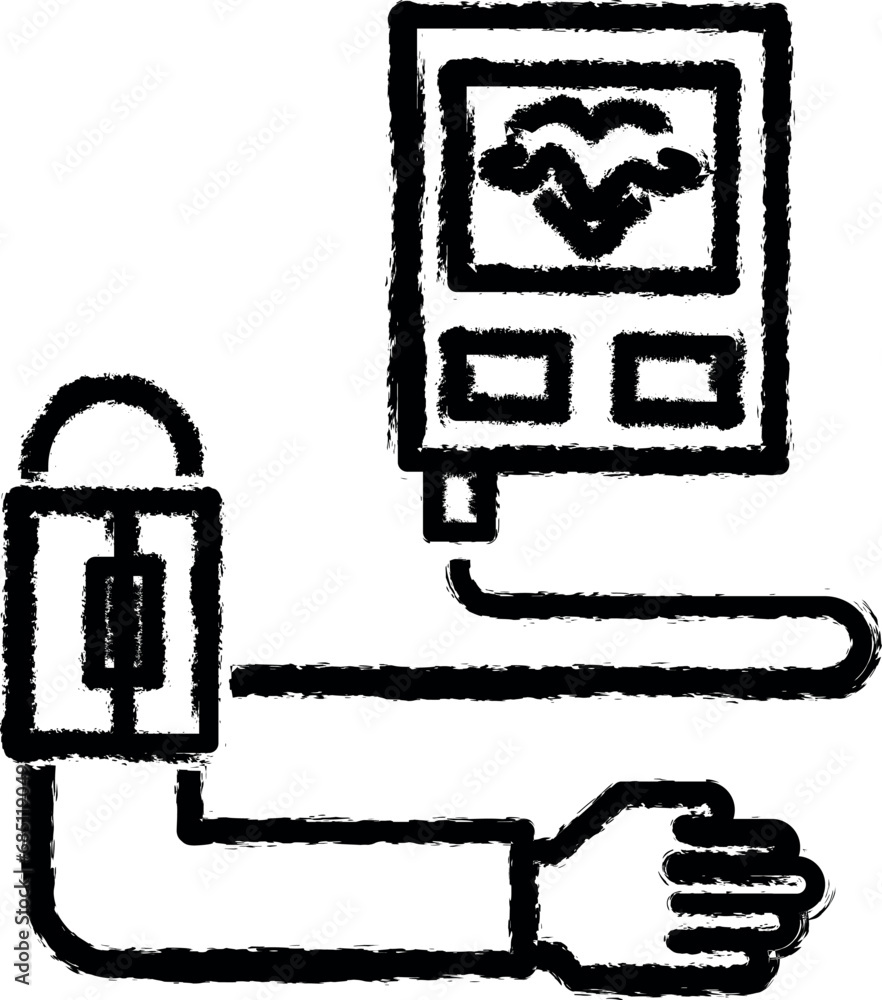 Medical technology, blood pressure vector icon in grunge style Medical technology, blood pressure vector icon in grunge style