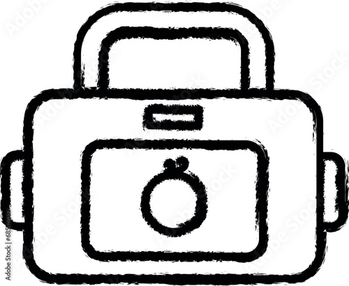 Baby bag vector icon in grunge style