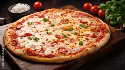 cheese lunch pizza food classic illustration pepperoni crust, oven sauce, dough slice cheese lunch pizza food classic