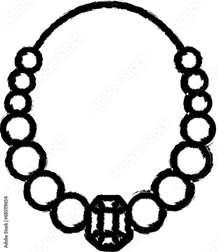 Medieval, necklace vector icon in grunge style