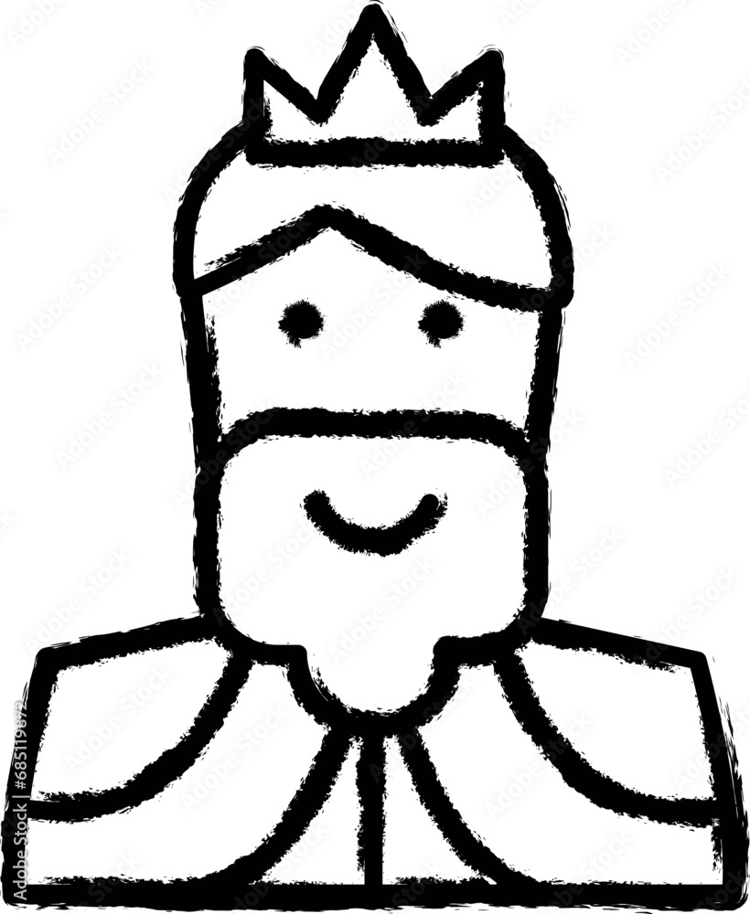 Medieval, king vector icon in grunge style Medieval, king vector icon in grunge style