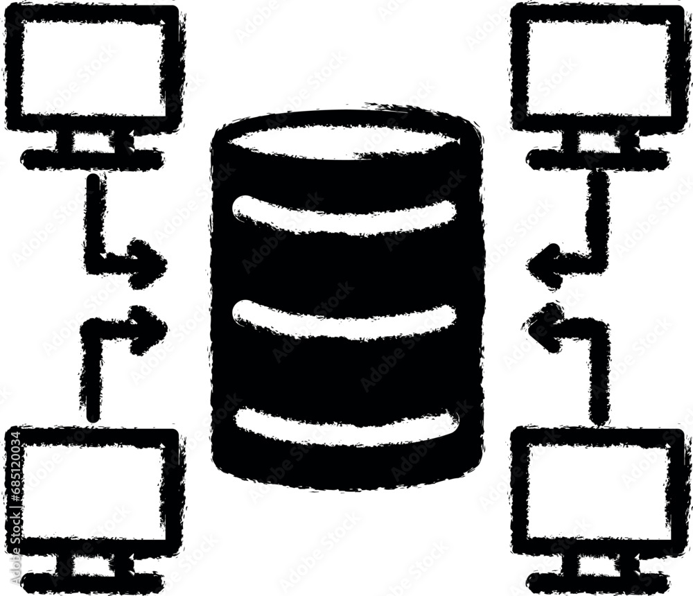 data technology vector icon in grunge style data technology vector icon in grunge style