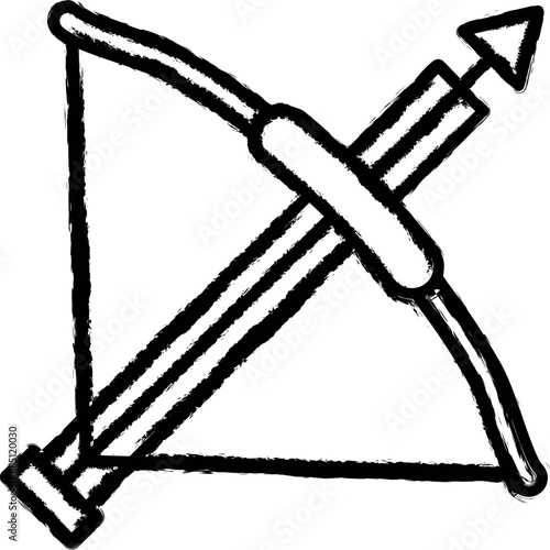 Medieval, crossbow vector icon in grunge style