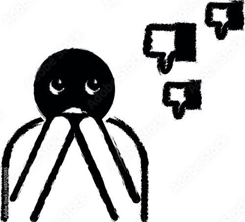 criticism man vector icon in grunge style