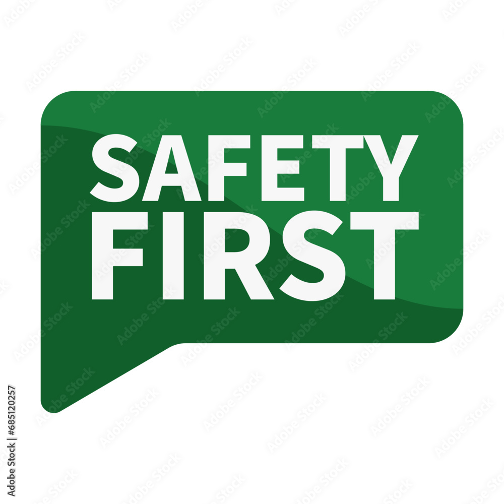 Safety First In Green Rectangle Shape For Warning Information Announcement Business
Safety First In Green Rectangle Shape For Warning Information Announcement Business