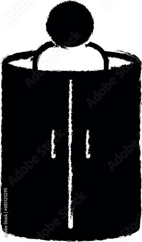 cryotherapy, freezing vector icon in grunge style