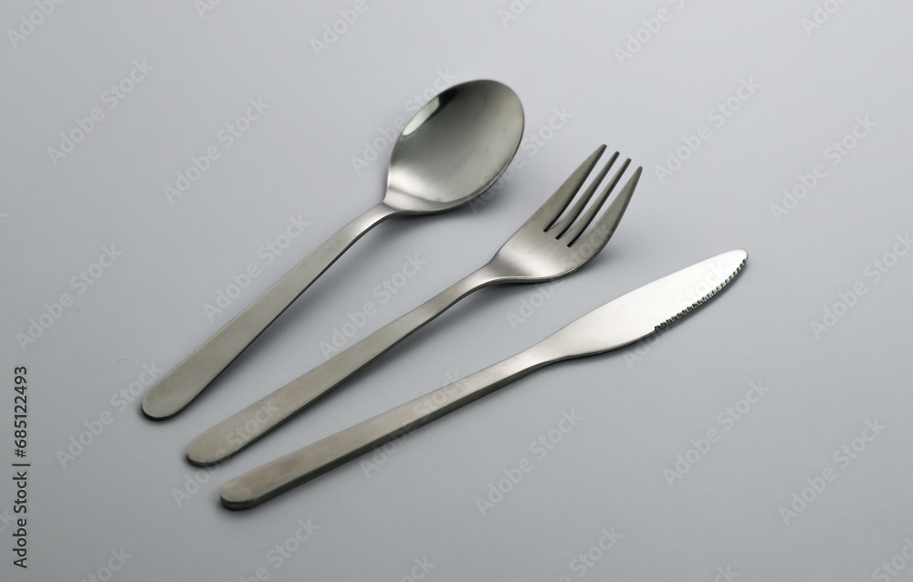 Fork, knife and spoon isolated. Cutlery on white background. Fork, knife and spoon isolated. Cutlery on white background.