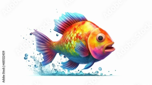 a fish with rainbow color jump out of sea (4)