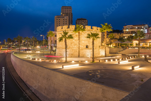 The so called Venetian Tower of Durres at dusk  Albania