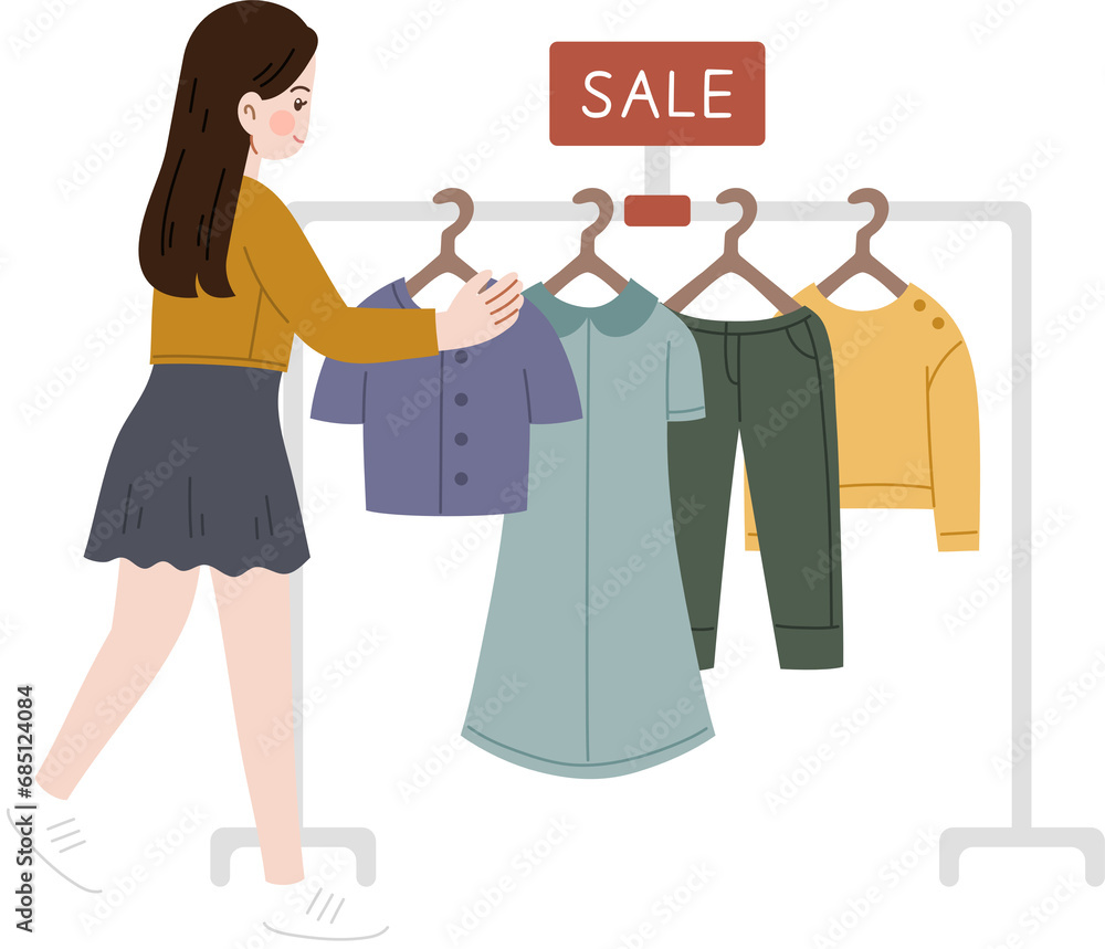 Woman shopping clothes Woman shopping clothes