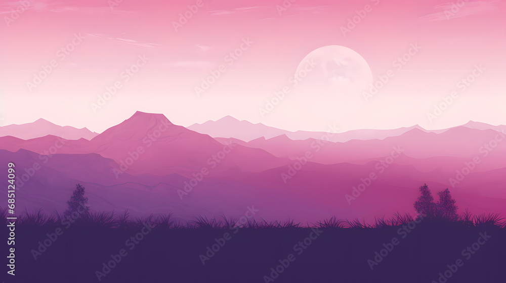 Fototapeta premium sunset in the mountains backgroubd